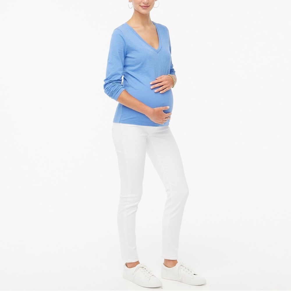 J. Crew White‎ Maternity Jeans in Signature Stretch Skinny Straight Leg 28